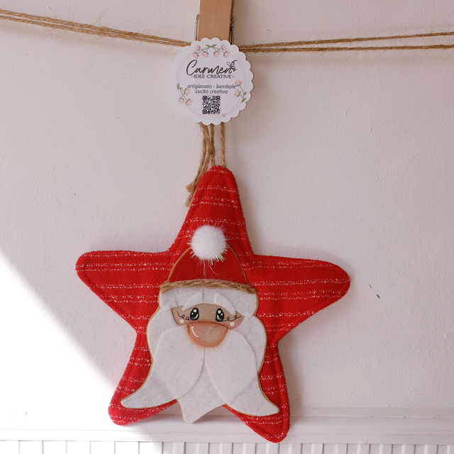 Addobbo natalizio Babbo Natale su stella piatto