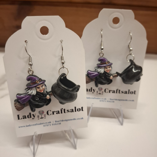 Witch &amp; Cauldron Earrings