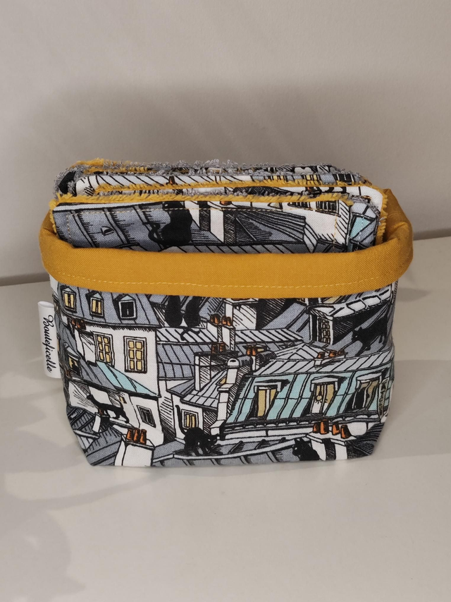 Lingettes lavables &quot;CHAT NOIR&quot;