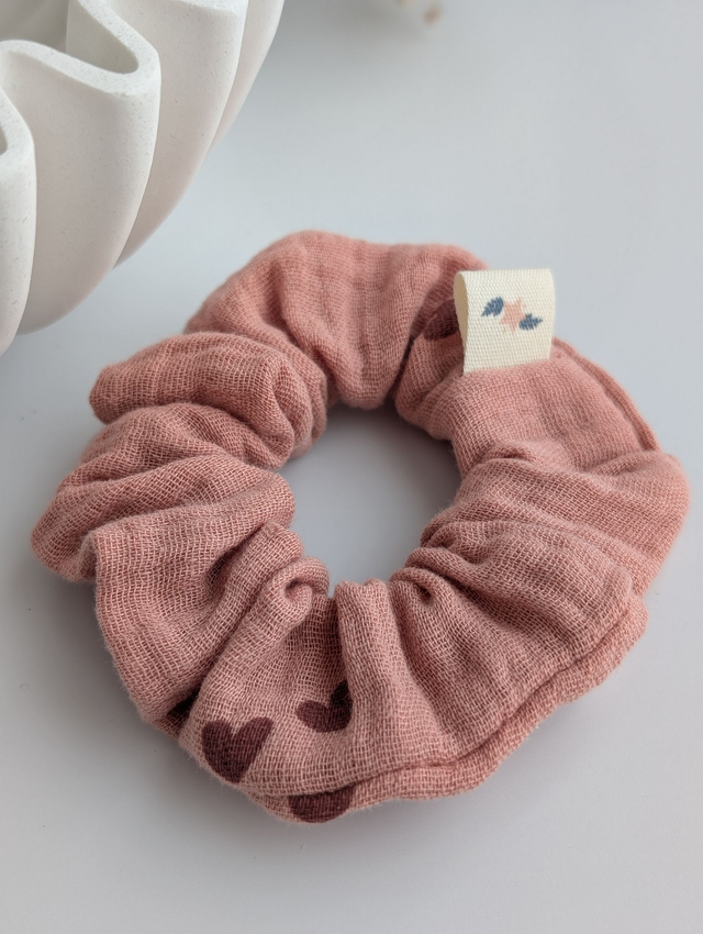 Chouchou Coeur rose terracotta Enfant et Adulte