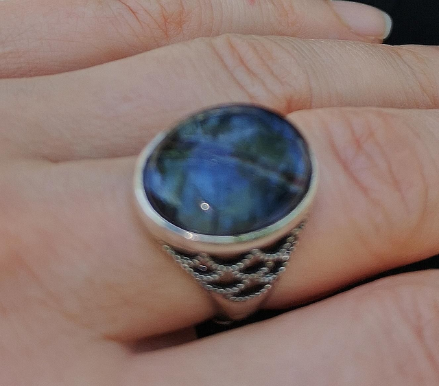  Bague Vintage Noir Iridescent 