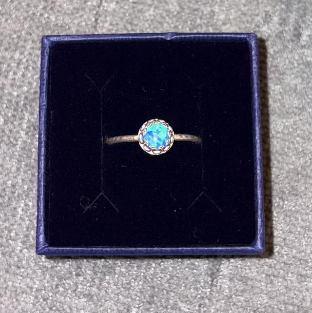 Blue Fire Opal Ring