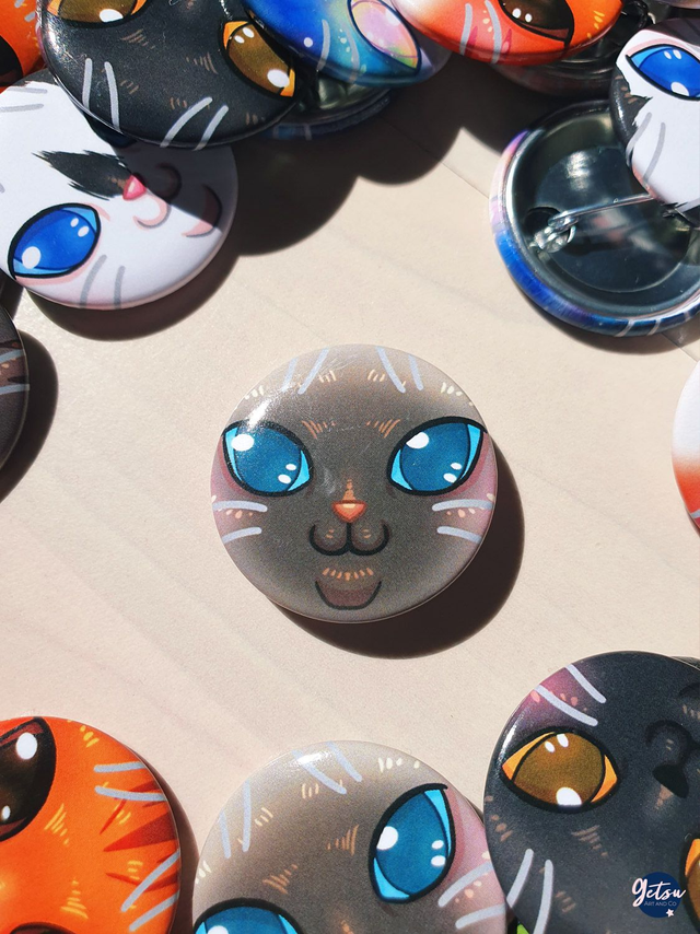 Badge chat siamois