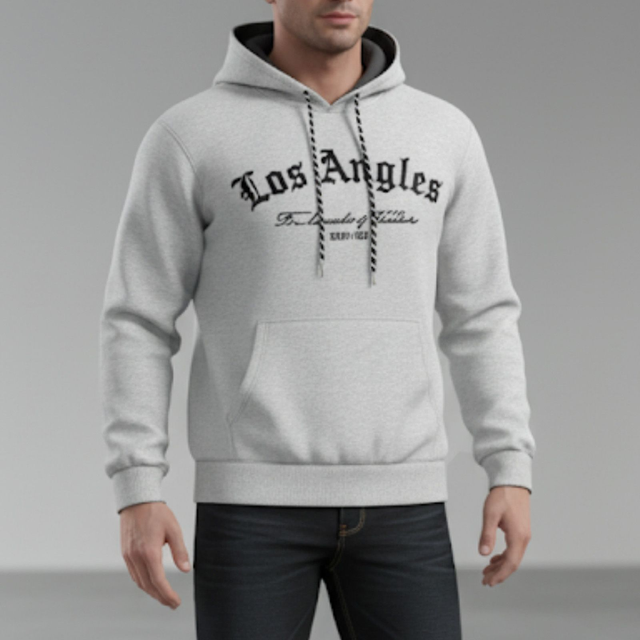 Felpa XNAME con stampa Ricamo L-GREY