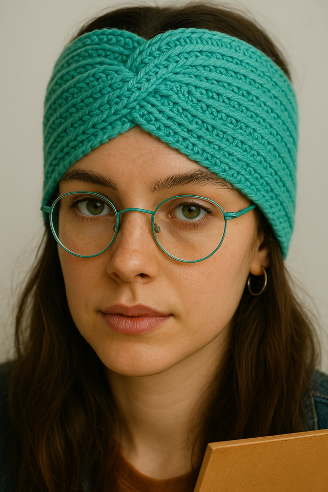 Olga - Bandeau torsadé turquoise - taille unique