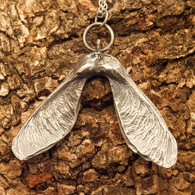 Fine silver sycamore pendant