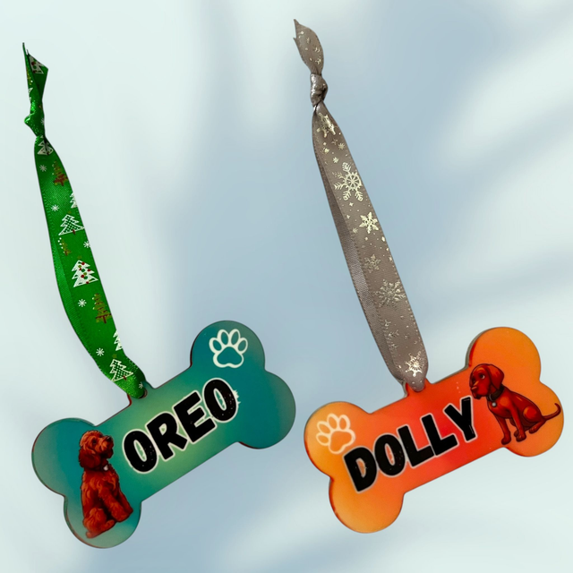 Personalised Acrylic Dog Bone Hanging Ornament
