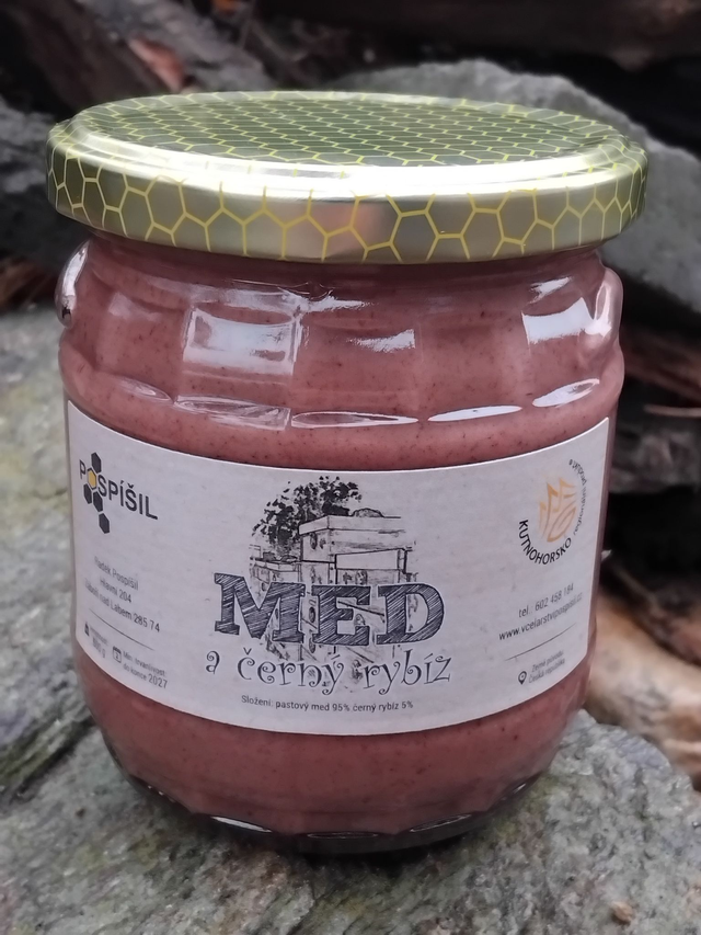 Med a černý rybíz - pastový med s černým rybízem 500g