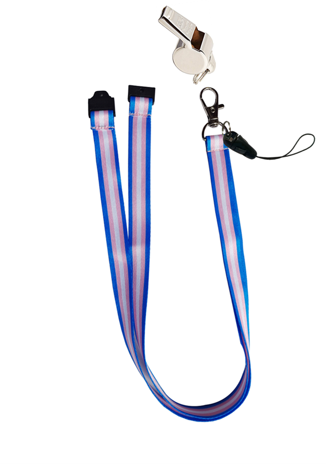 Safety Lanyard Transgender Pride Flag Colours with Whistle