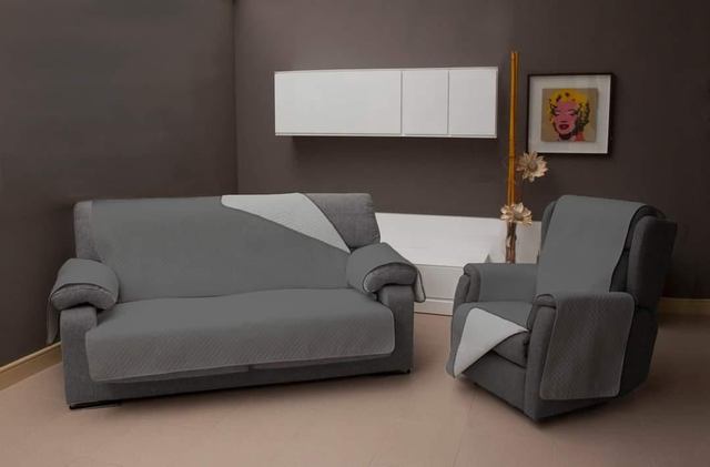 copridivano  2 posti cm.110 grigio 