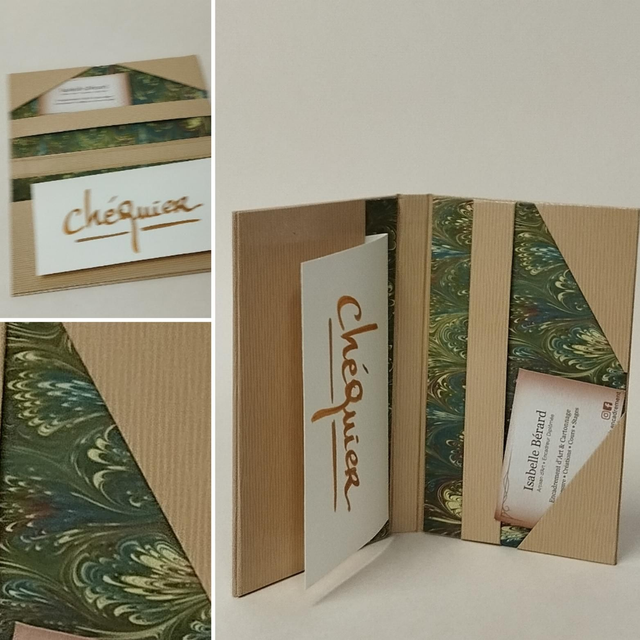 Porte-chéquier Rigide - Gainé À La Main De Similicuir