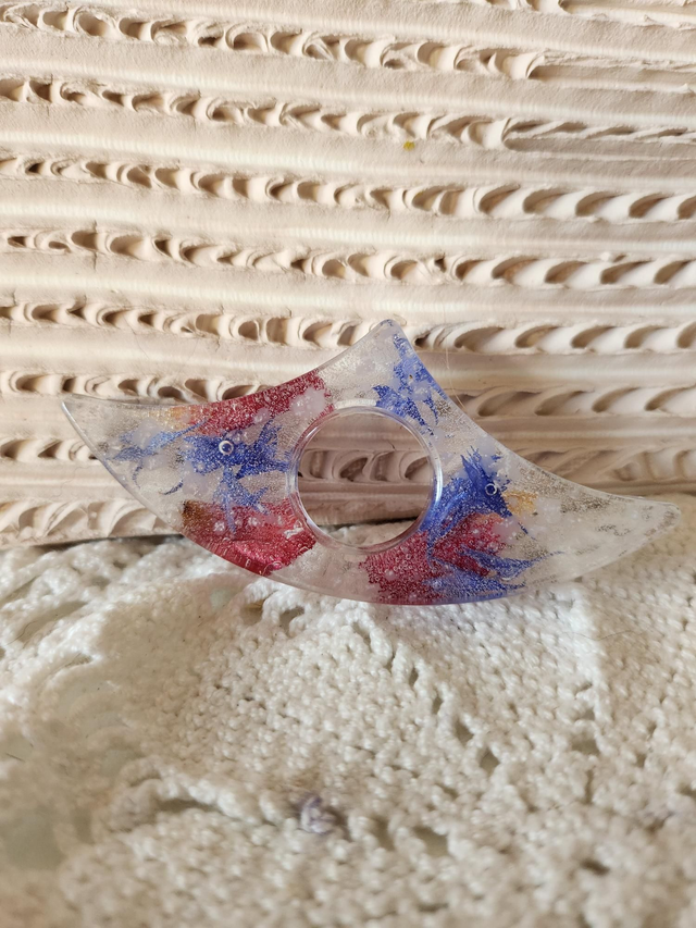 Bague de lecture fleurs séchées rose et violet