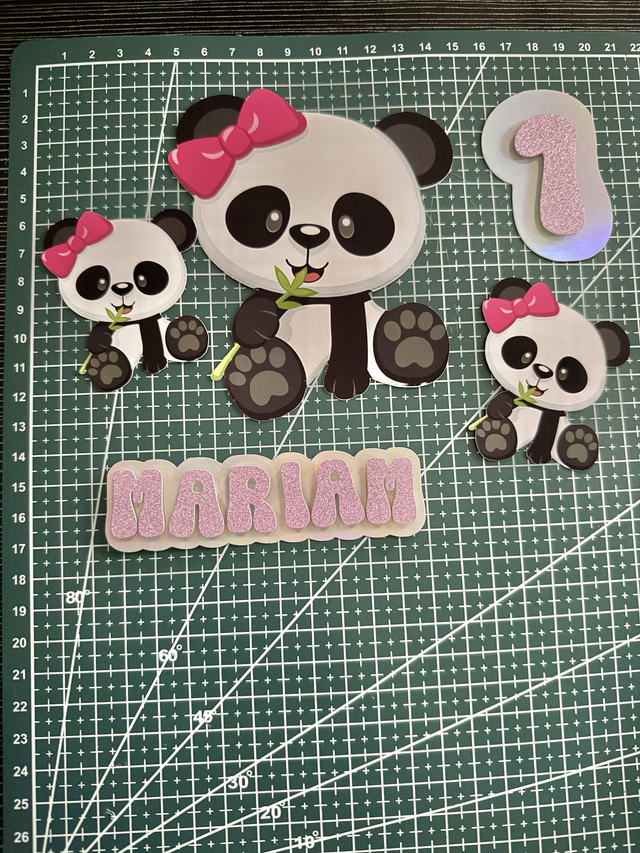 Personalised Panda cake toppers