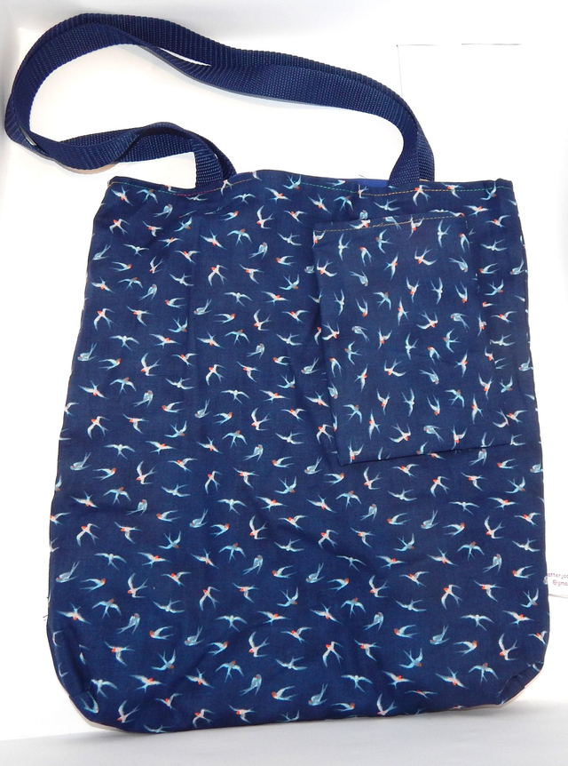 Shopping Bag Blue Birds