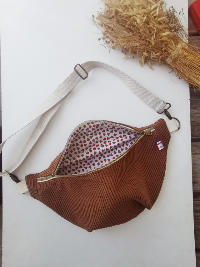 Banane LOUISE velour marron