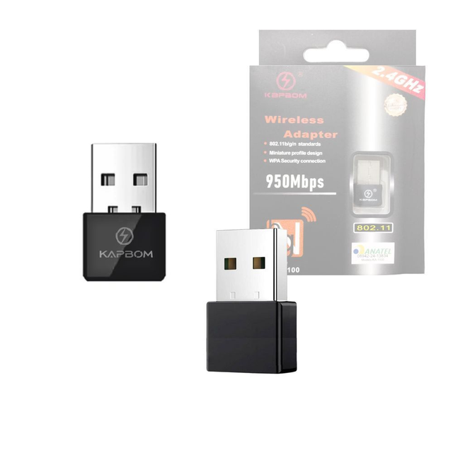 Kapbom Adaptador Usb Receptor Wireless Para Rede Wifi Sem Fio