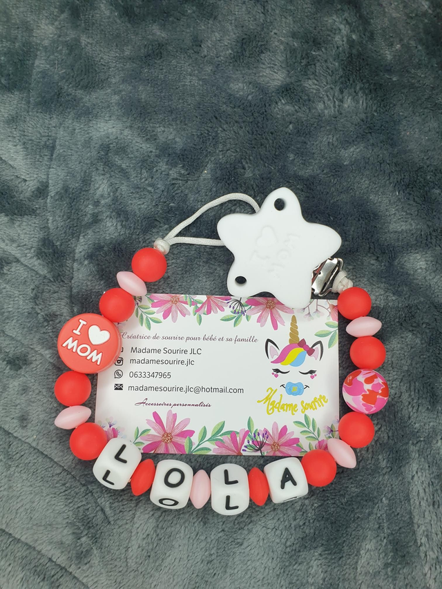 Attache Tétine I Love Mom