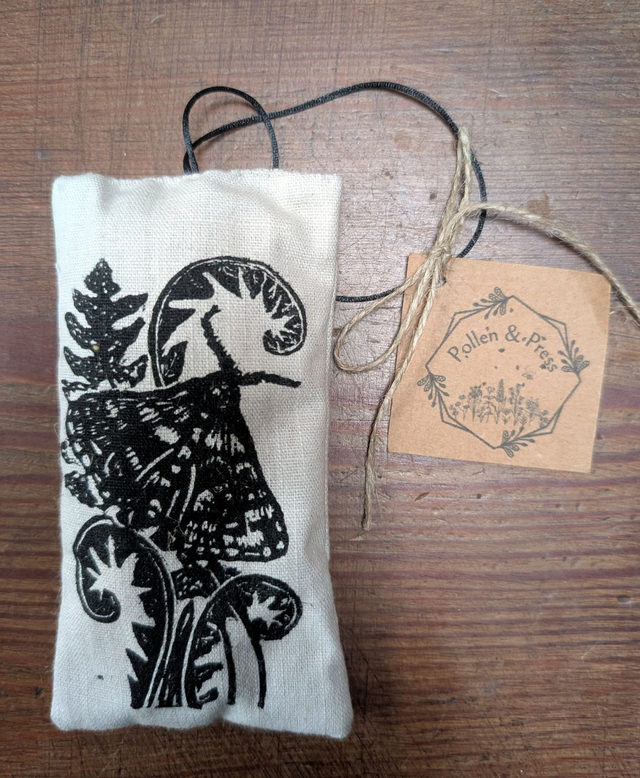 Lavender & Cedarwood Sachets - Original lino print moth