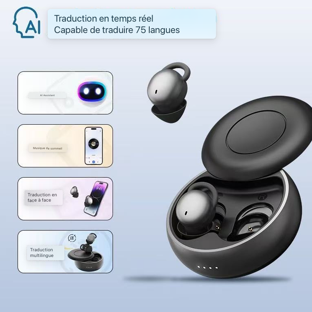 AI Oreillette traduction instantanée 114 langues 