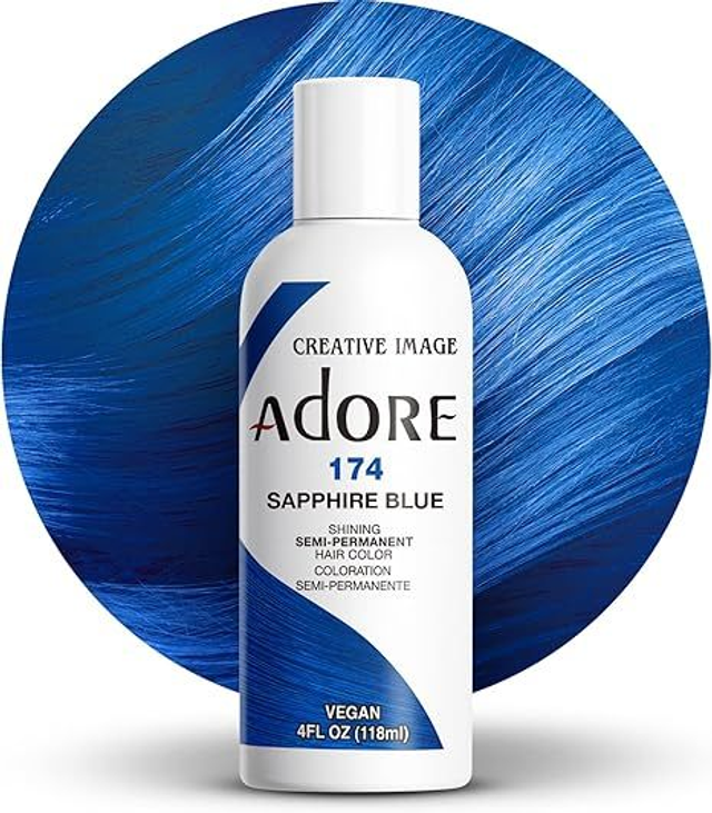 Adore Shining Semi-Permanent Hair Colour 118 ml (174 Sapphire Blue)
