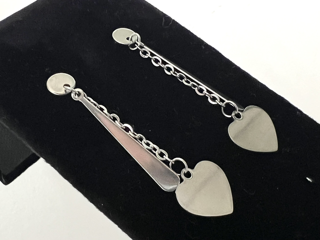 Stainless Steel Waterdrop with Heart Drop Earrings