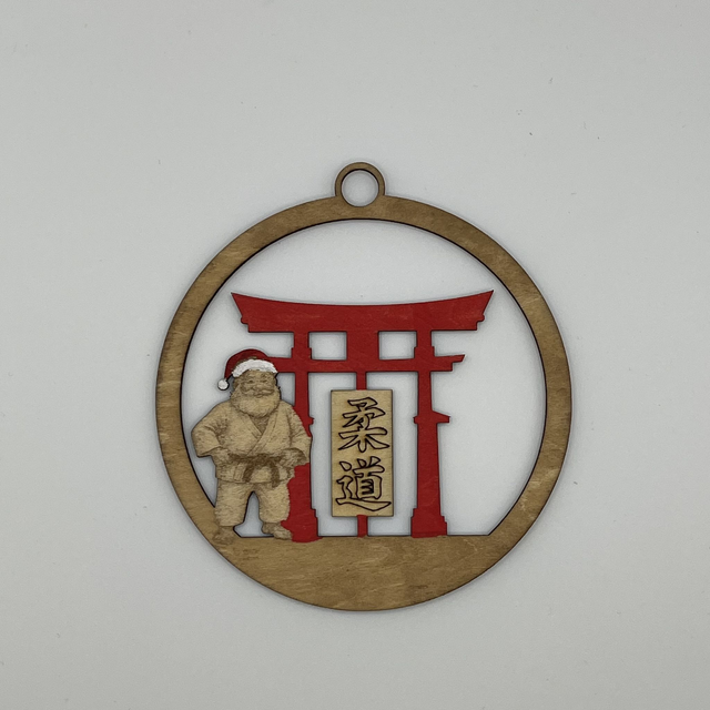 Boule de Noël père Noël judoka