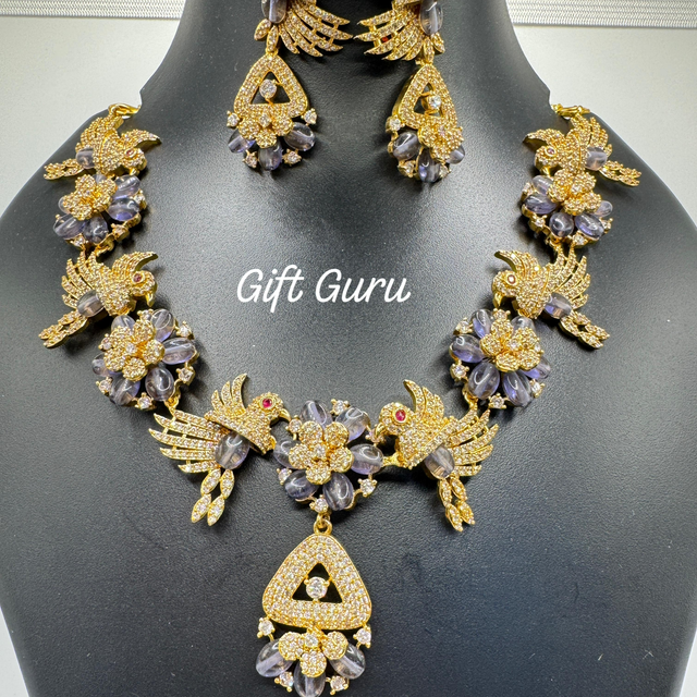 Designer piece statement necklace purple