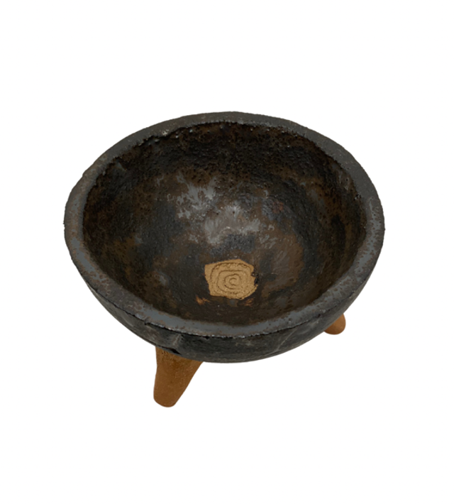 Porte encens en grès « mi-chaudron »