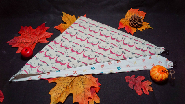 Foulard double face Crevette / Fleur de lys