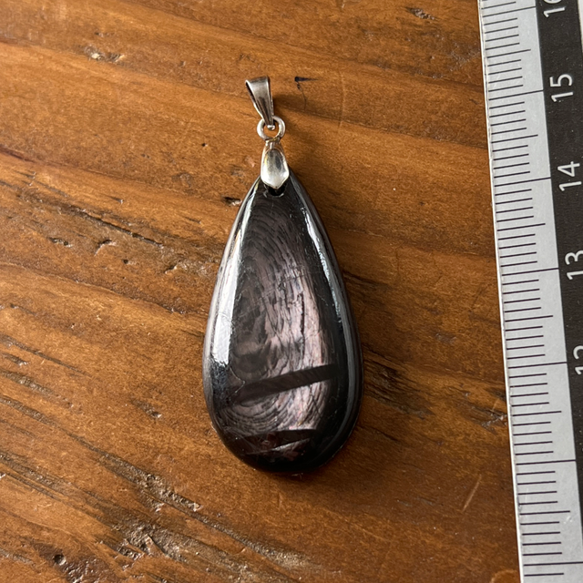 Pendentif en Hypersthène et bélière argent 