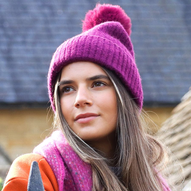 Recycled Blend Berry Bobble Hat