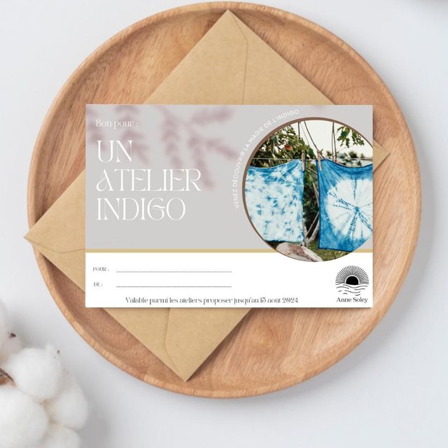 Bon cadeau pour un atelier indigo