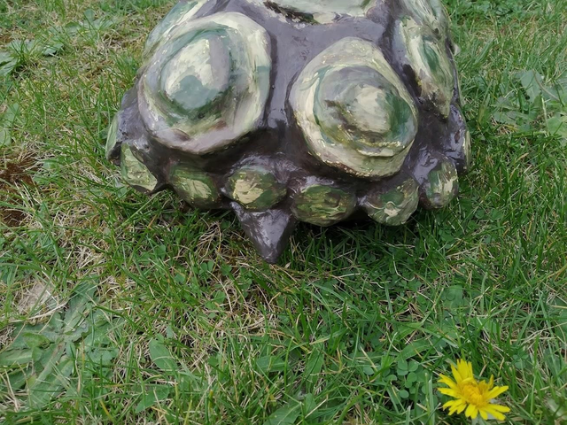 TORTUE DE TERRE, papier mâché, fait main, décoration ou cadeau unique, 32 cm