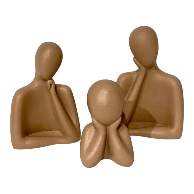 Lot de 3 statuettes &quot;Famille&quot;