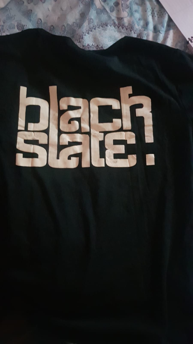 (Printed) Round neck t-shirt  BLACK SLATE in off-white