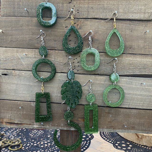 Boucles d'oreilles Glitter Green Light 