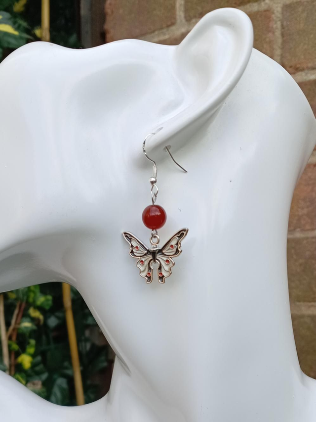 Carnelian Bead Earrings