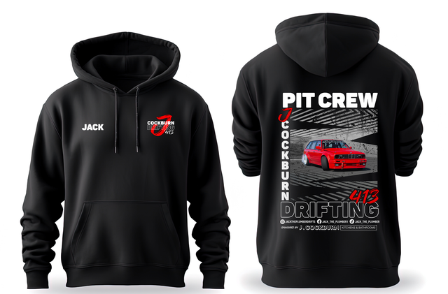 'J COCKBURN DRIFTING' PIT CREW HOODIE 