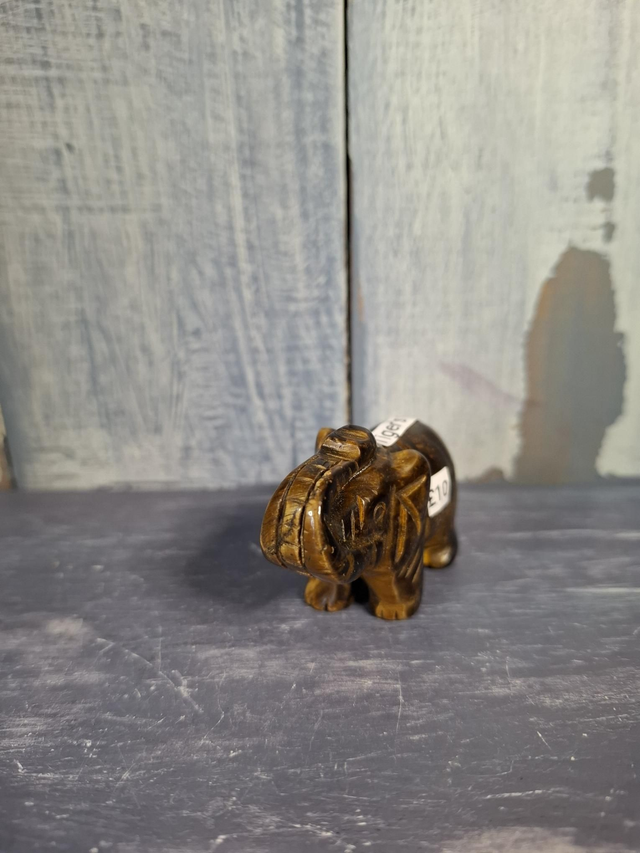 Gold Tiger's Eye Elephant 