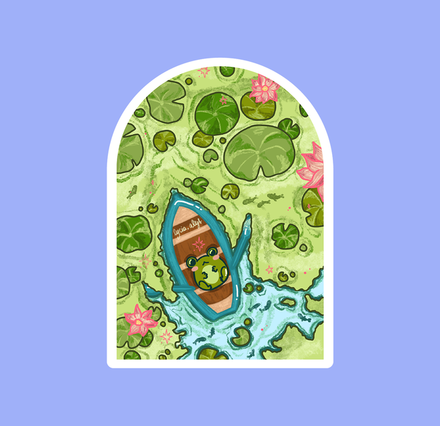 Balade en barque - sticker 
