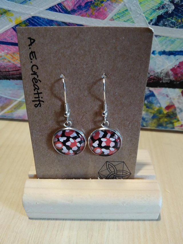 Boucles D'oreilles Cabochons Couleurs 