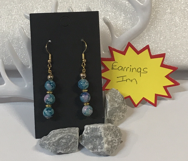 Blue Mixed Dangling Earrings - BLDE99