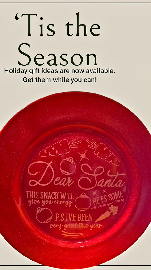 Treat Plate for Santa - Red, silver, gold. 