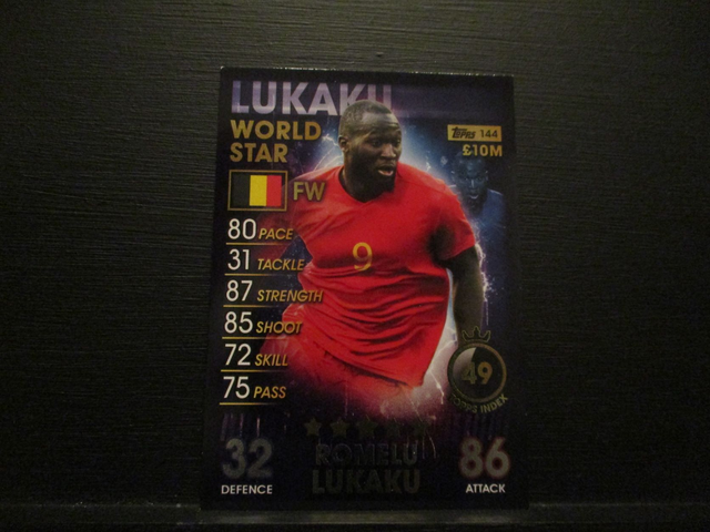 Romelu Lukaku - World Star Match Attax 101 Original Trading Card