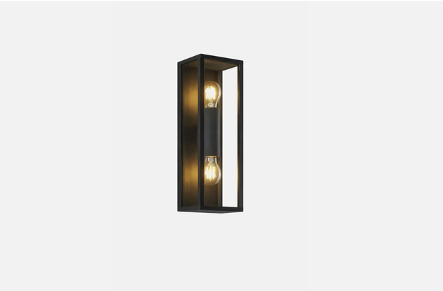 Lindby Außenwandleuchte IP44 schwarz 2x E27 Wandlampe außen