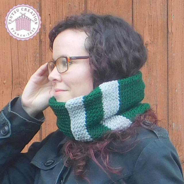 Tour de cou Vert & Gris