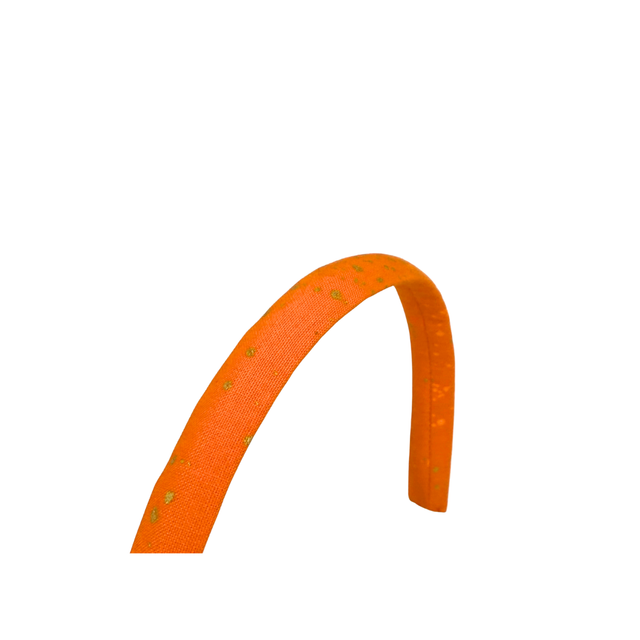Narrow Alice Band - Orange Metallic Gold Speckle - Japanese Cotton