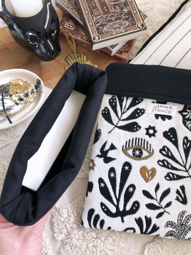 Pochette à livres en jacquard Gaïa - noire