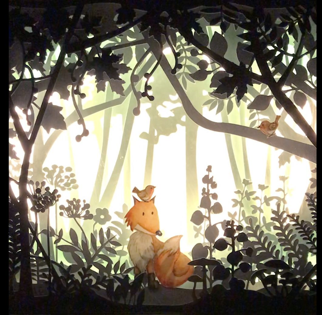 Shadow Box "Volpe - 2" con luce Led