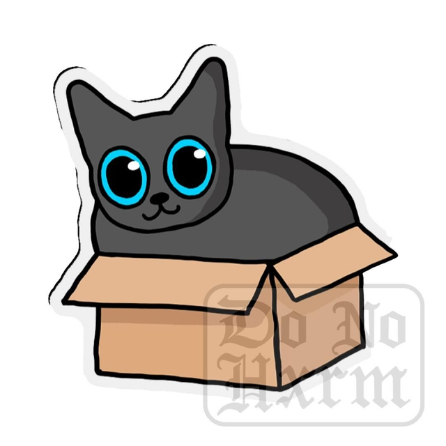 Cat in a Box Acrylic Magnet